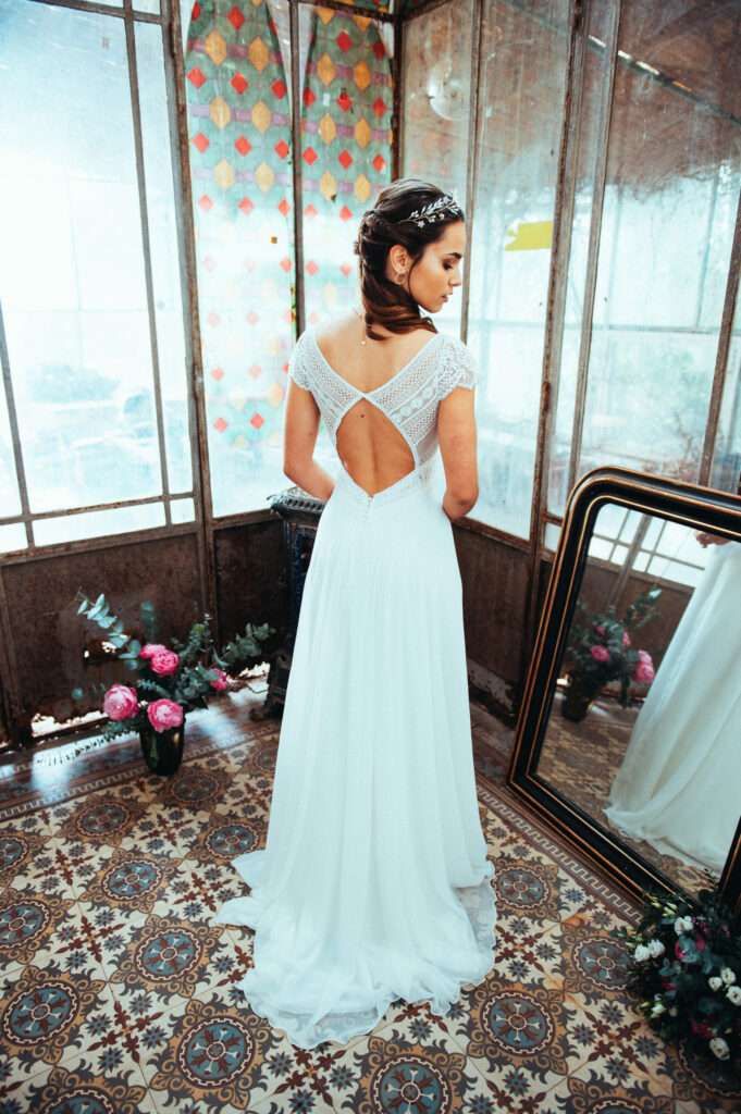Essentielle, robe de mariée Elsa Gary, showroom Queen to be
