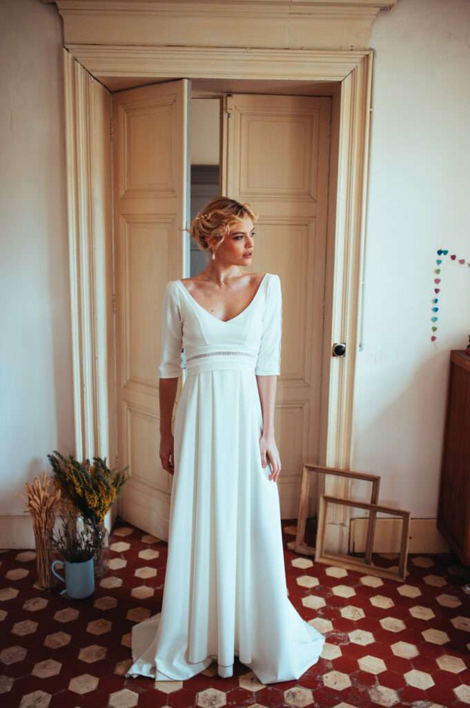 Lina, robe de mariée Elsa Gary, showroom Queen to be