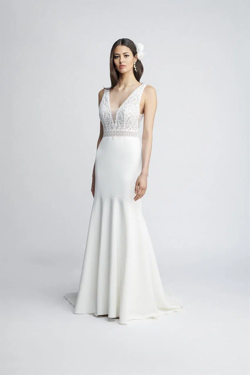 Vivianne, robe de mariée Marylise, au showroom Queen to be