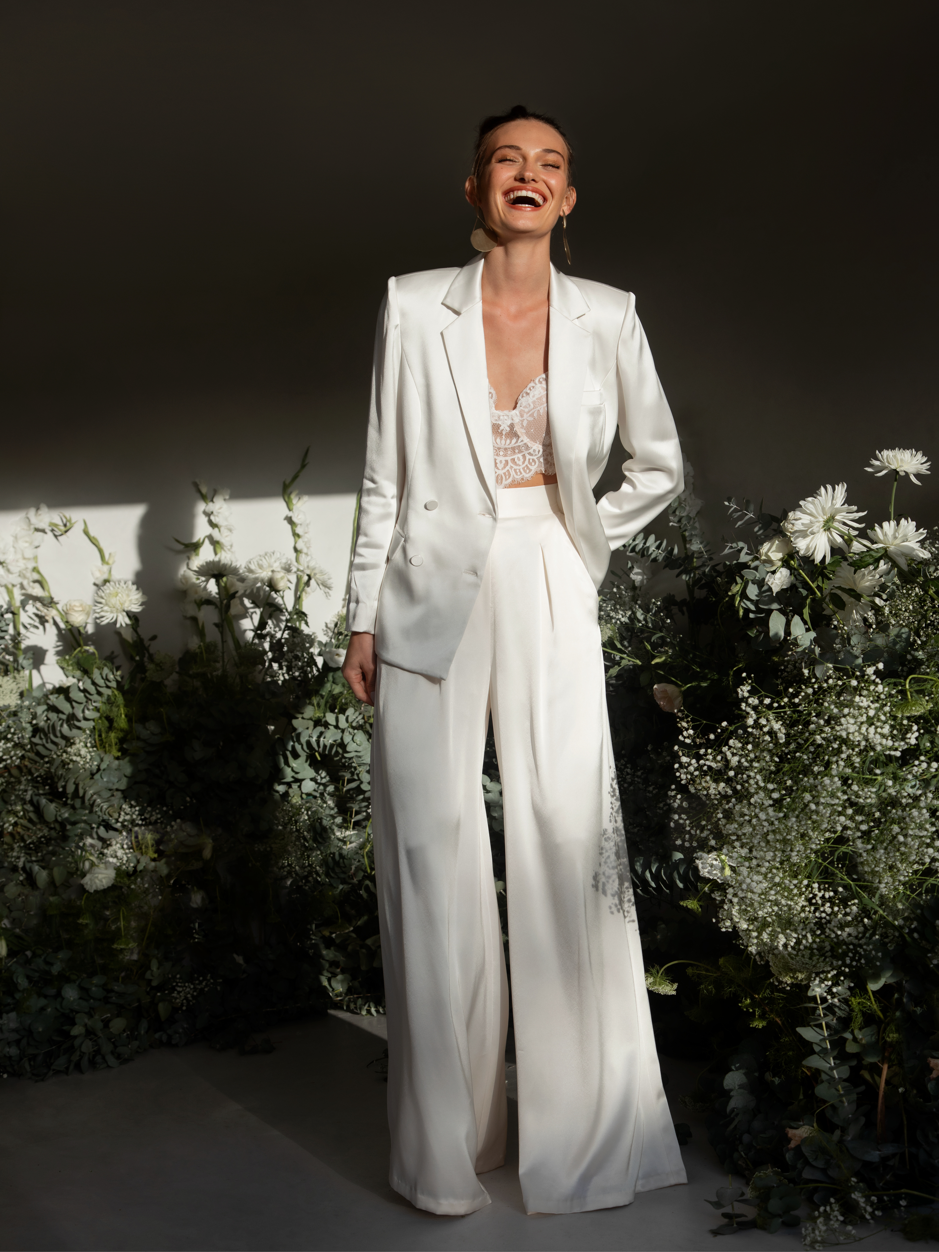 Aurelia Trouser & Zayna Blazer & Sonnet Bodice, robe de mariée Catherine Deane, au showroom Queen to be