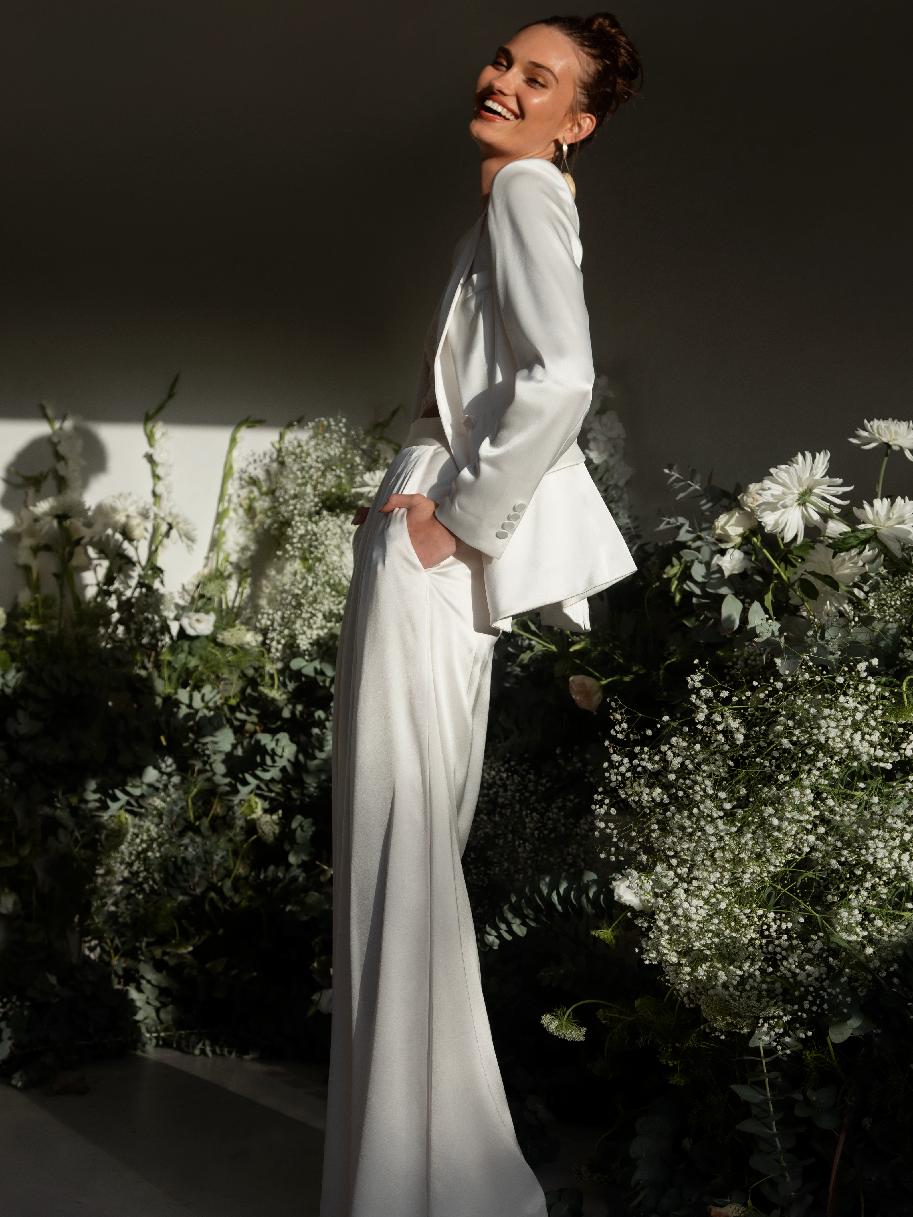 Aurelia Trouser & Zayna Blazer & Sonnet Bodice, robe de mariée Catherine Deane, au showroom Queen to be