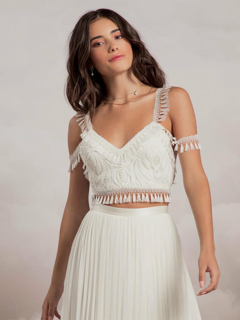 Top Villette, par Catherine Deane, créatrice de robes de mariée chez Queen to be