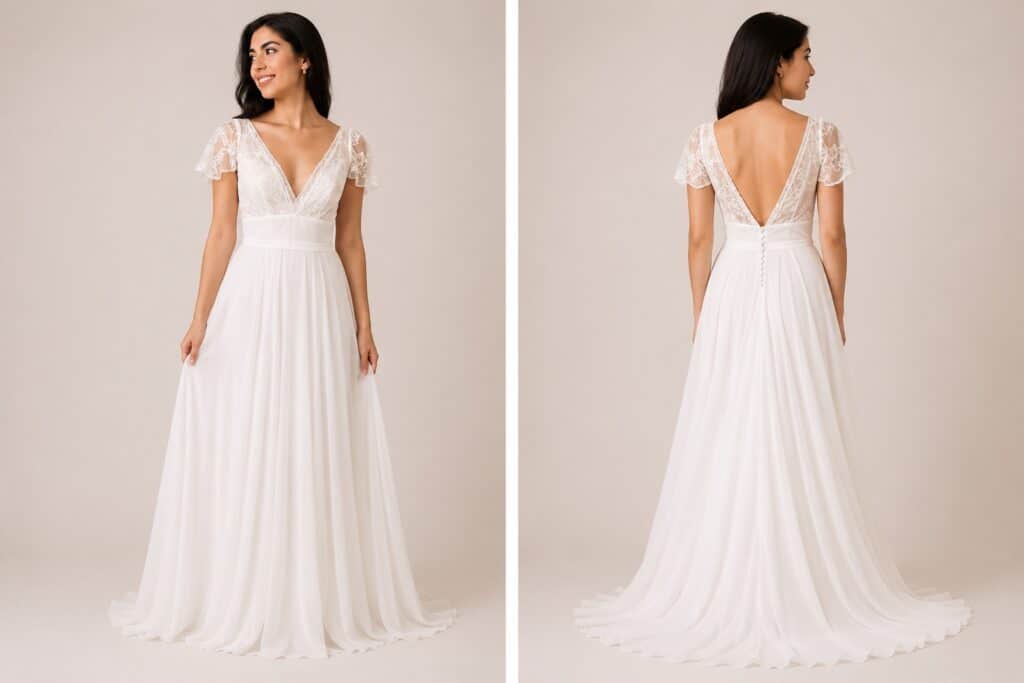 Line d'Elsa Gary, une robe de mariée en exclusivité chez Queen to Be.