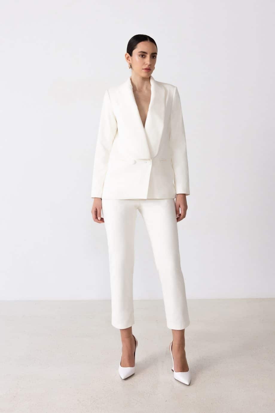 Amelia Jacket, robe de mariée minimaliste, pas chère, de la créatrice Grecque Annadi